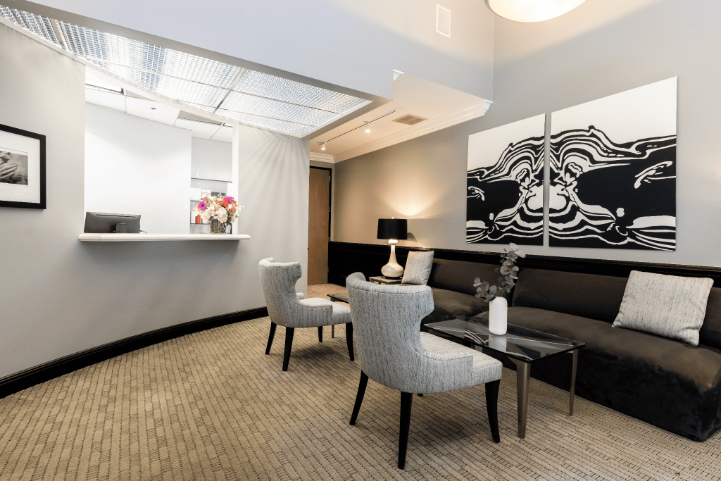 Waiting room at The Practice Healthcare for tummy tuck consultations